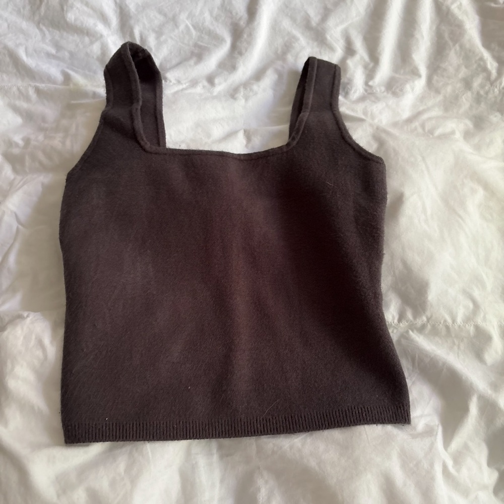 Free People Black Ribbed Sleeveless Crop Top